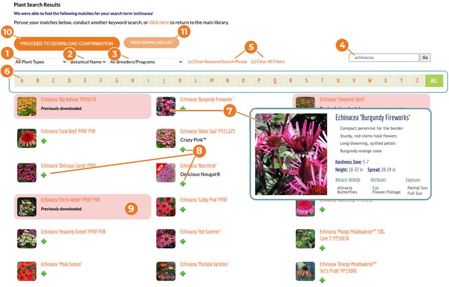 Select Plants from GCM Master Plant Library