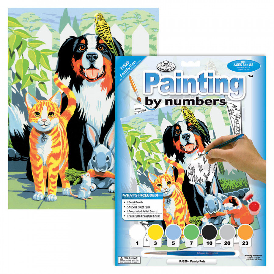 Junior Paint By Numbers Family Pets Clark Craft Products