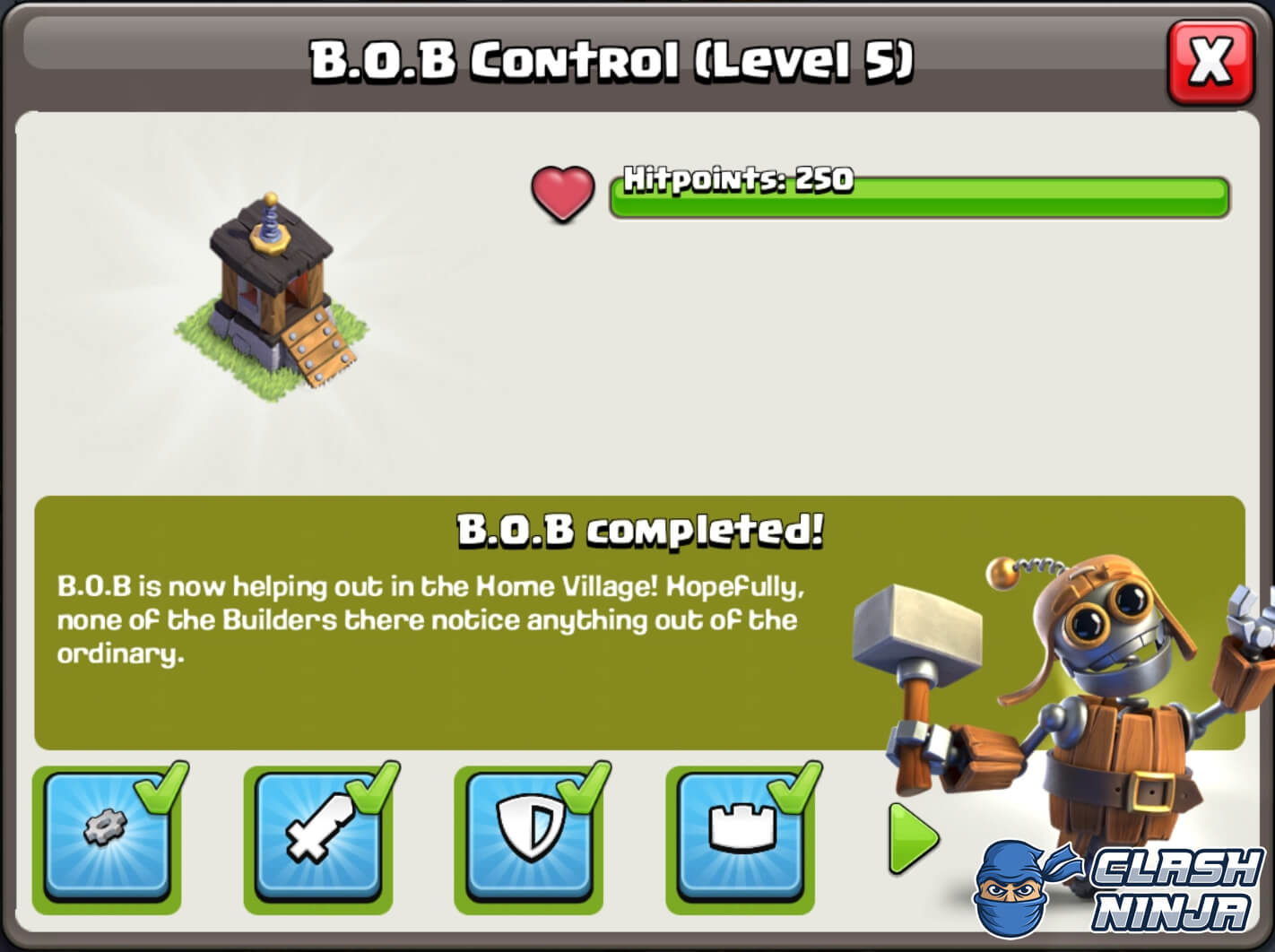 Unlocking the 6th Builder/B.O.B Clash Ninja