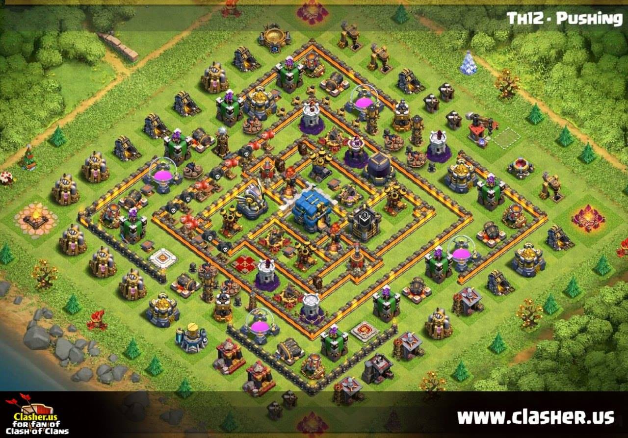 Town Hall 12 TROPHY Base Map 21 Clash of Clans Clasher.us