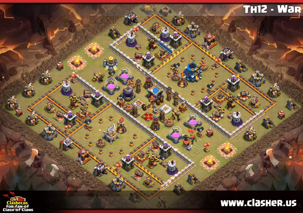 Town Hall 12 WAR Base Map 3 Clash of Clans Clasher.us