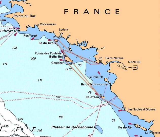 Les Défis De "Carte De France Pornichet" Objectif Mini 6.50 2015 La Pornichet Select 6.50