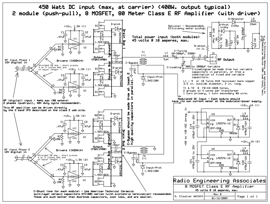 Class E Transmitters 400 Watt 80 Meter RF Amplifier