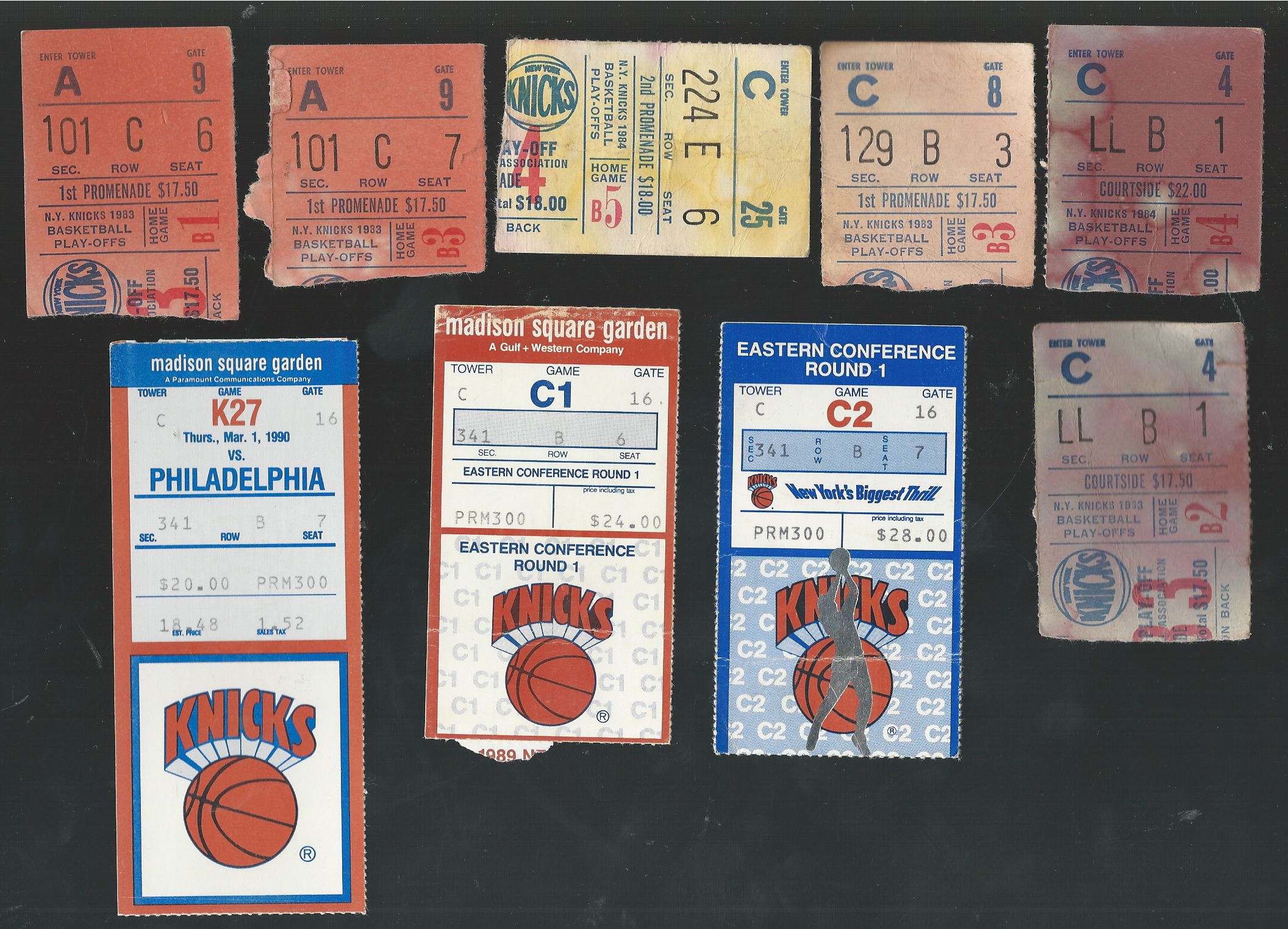 Lot Detail 1980's 90 NY Knicks (NBA) Lot of (9) Playoff Ticket Stubs