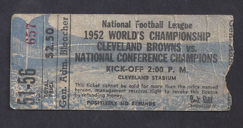 Lot Detail 1952 NFL Championship Game (Cleveland Browns vs Detroit