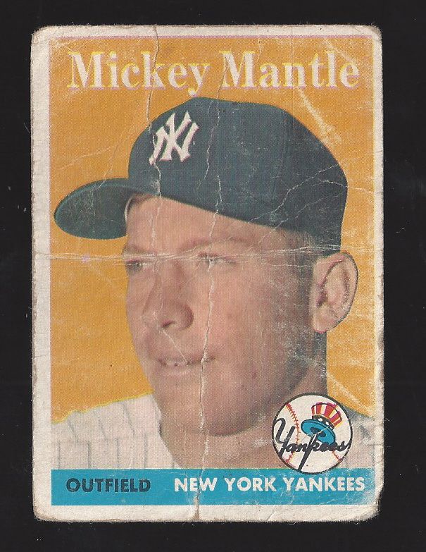 Lot Detail 1958 Mickey Mantle Topps Baseball card Lesser Condition
