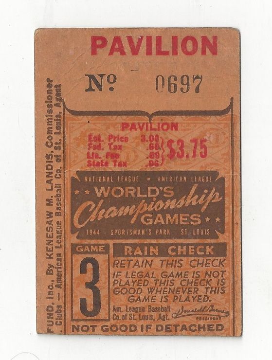 Lot Detail 1944 World Series Ticket Game 3 The All St. Louis