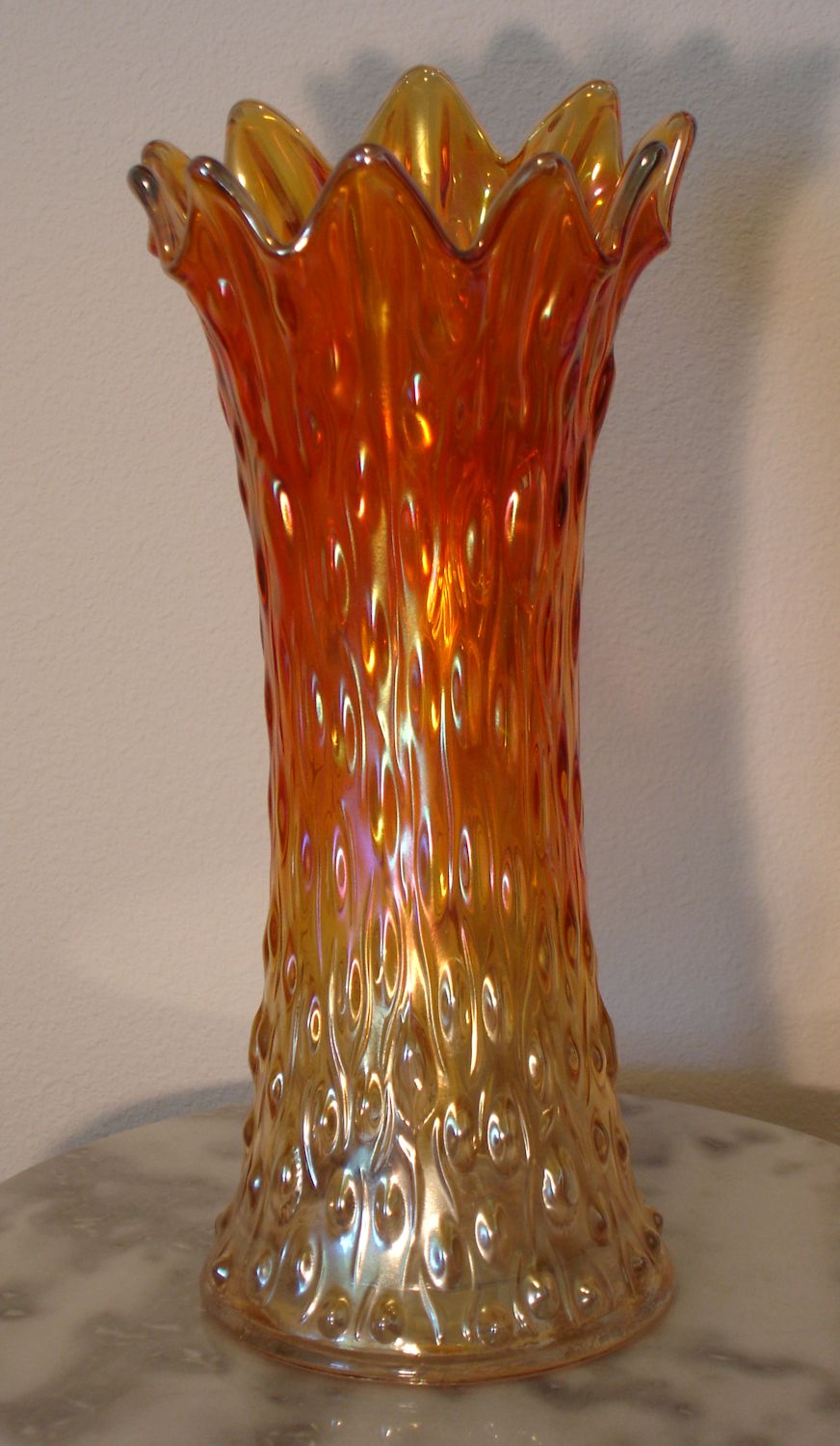 Northwood Carnival Glass Marigold Mid Size Signed Tree Trunk Vase eBay