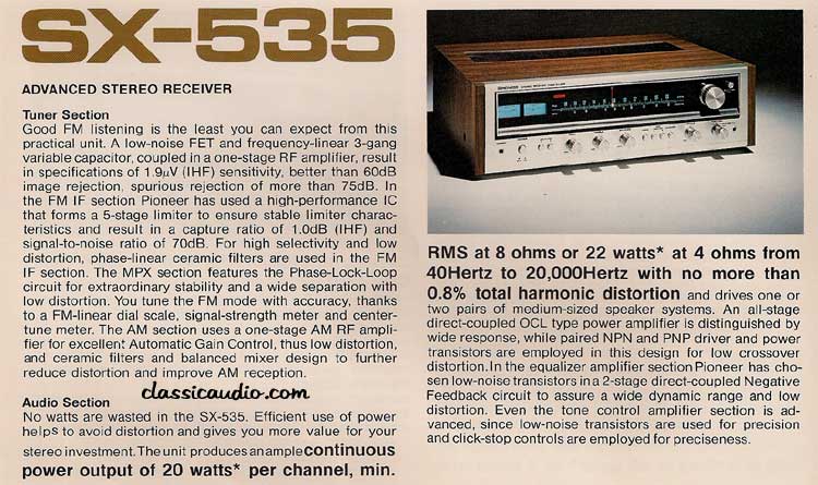 classicaudio.com..... Valuation..... Pioneer SX-535