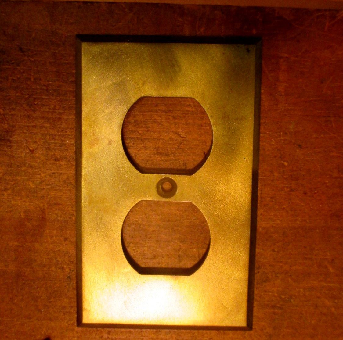 Vintage Brass Electrical Wall Plug Cover Plate Hardware SWP004