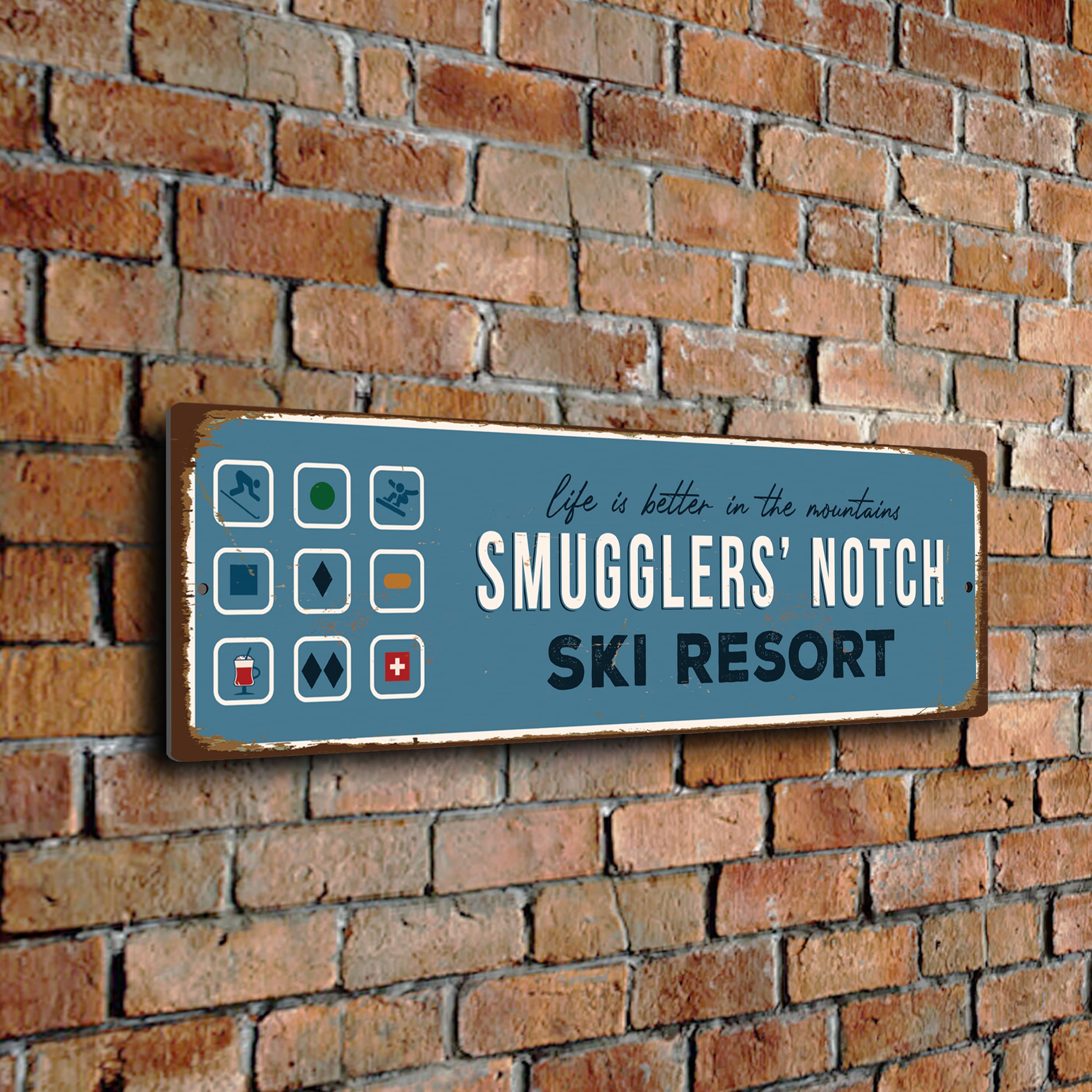 Smugglers' Notch Sign Classic Metal Signs