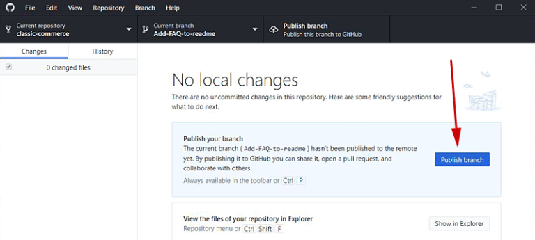 Github Desktop Step 3 Branch, Edit, Commit ClassicPress