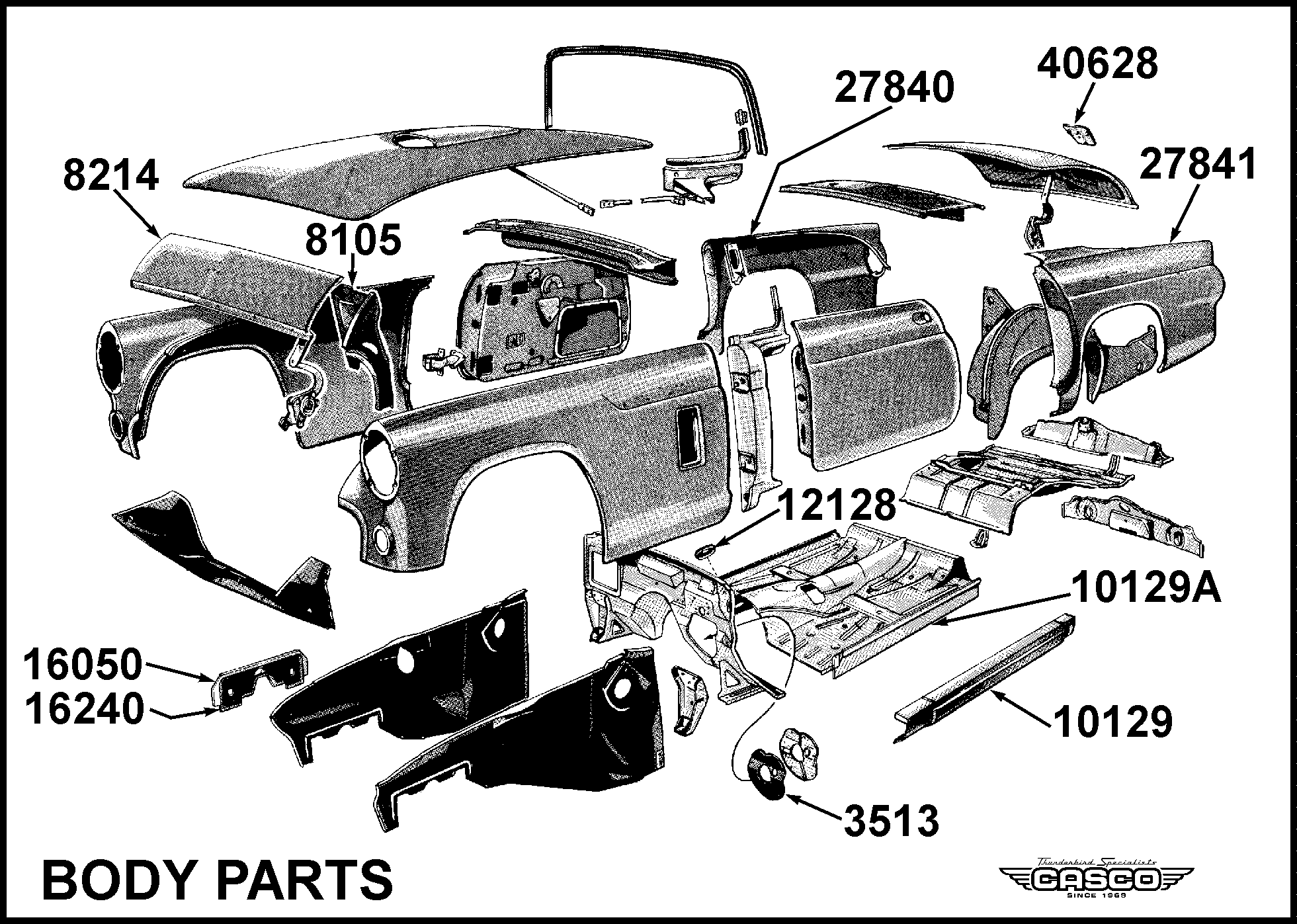 Inner Rocker Panel - 16 Ga - LH - 1 Per car-classictbird.com