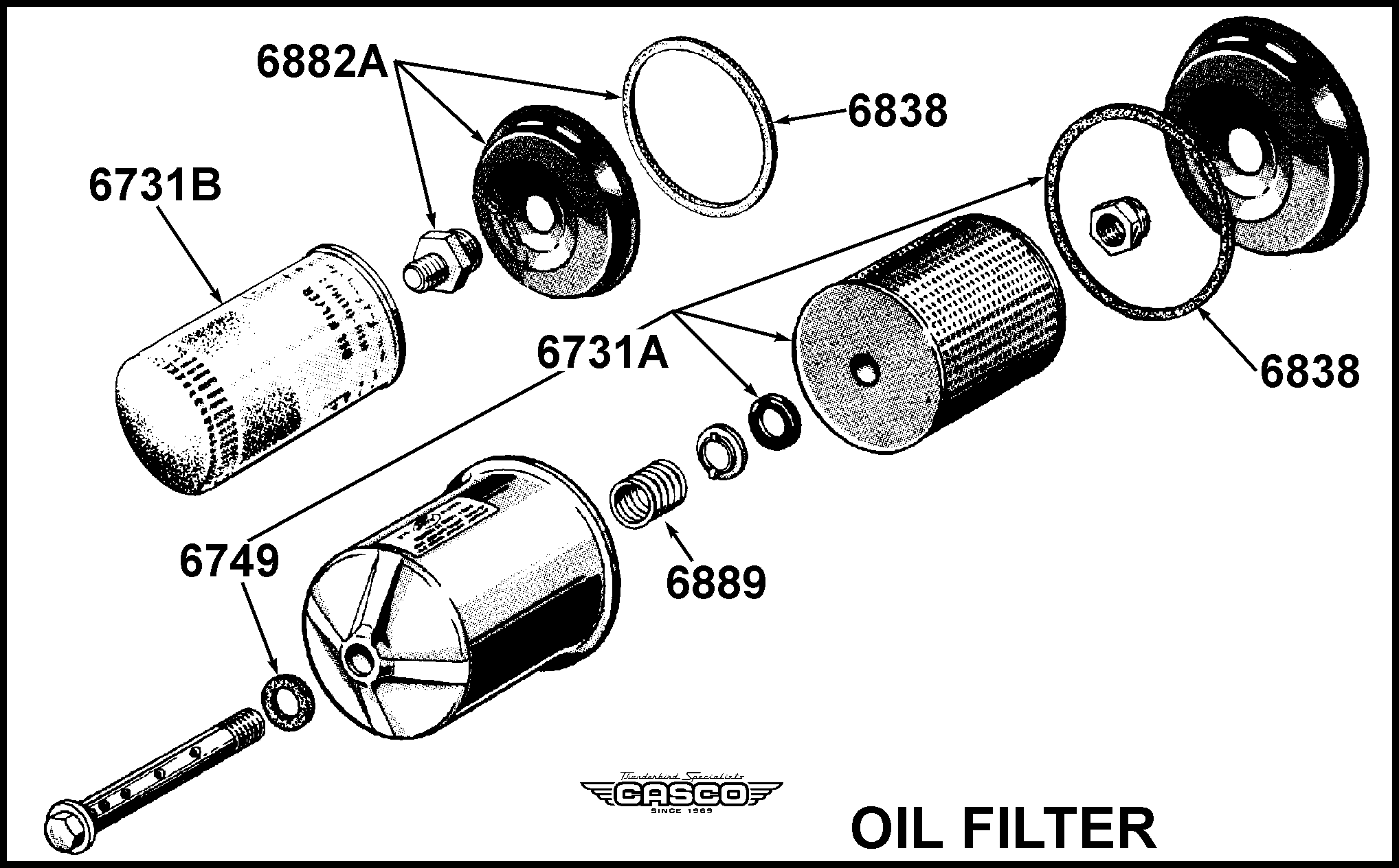 Oil Filter Element - Spin On - 1 Per car-classictbird.com