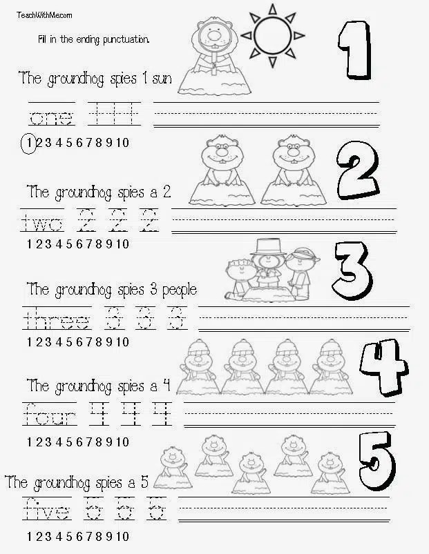 Common Core Groundhog Emergent Reader Counting Booklet Classroom Freebies
