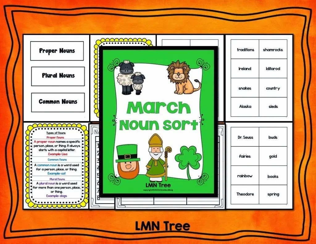 March Noun Sort Classroom Freebies