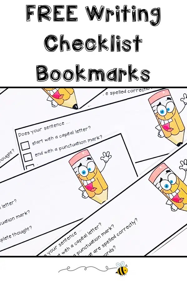 How To Differentiate With Writing Checklist Bookmarks Classroom Freebies