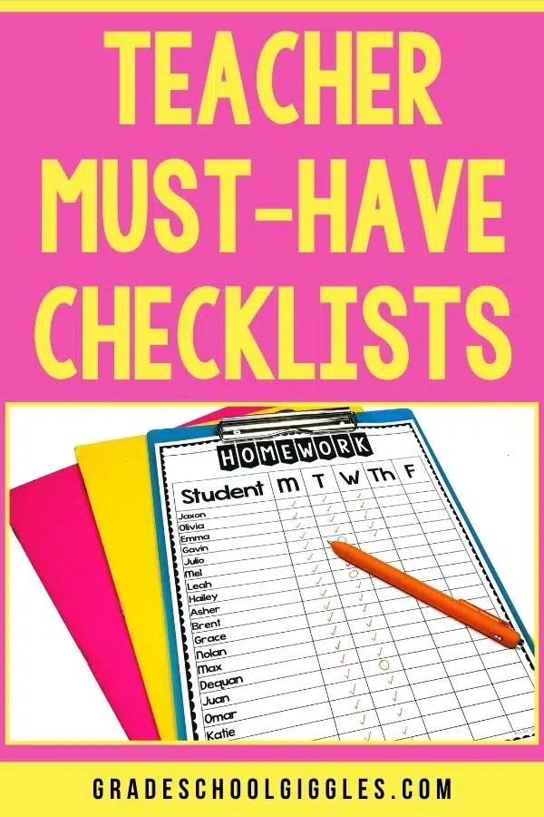 Free Editable Teacher Checklists Classroom Freebies