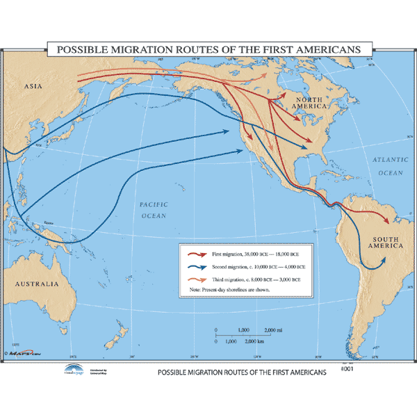 History Map 001 Possible Migration Routes Of The First