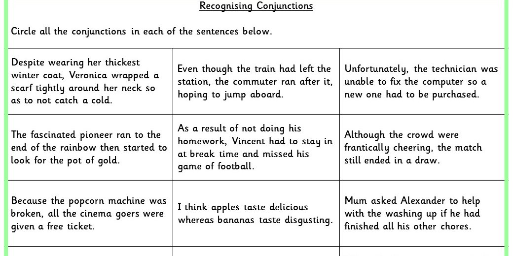Recognising Conjunctions KS2 SPAG Test Practice Classroom Secrets