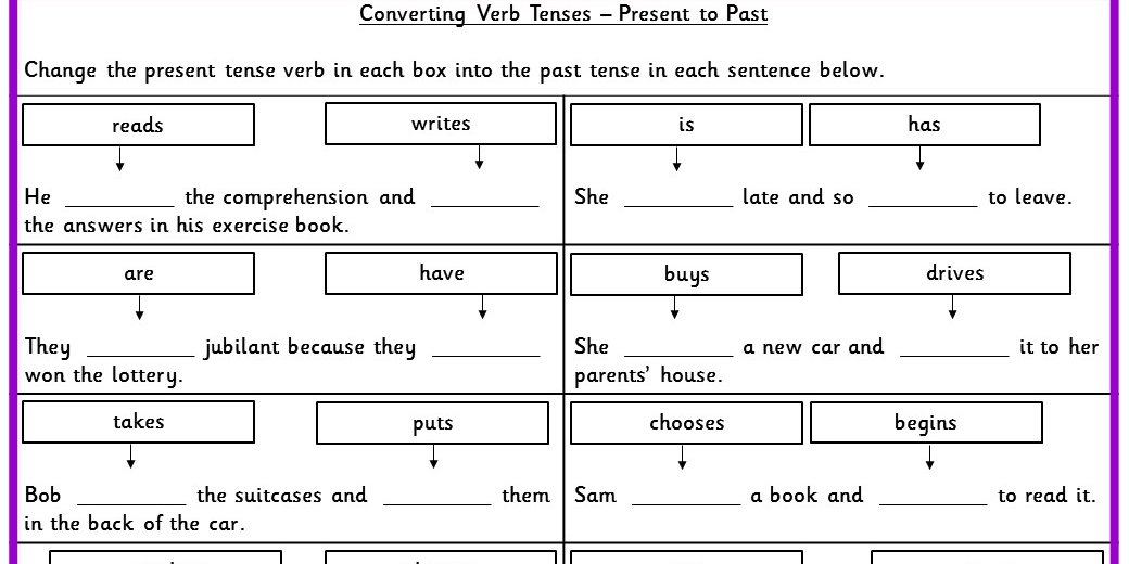 Irregular Past Tense Verbs Ks2 converting verb tenses ks2 spag test