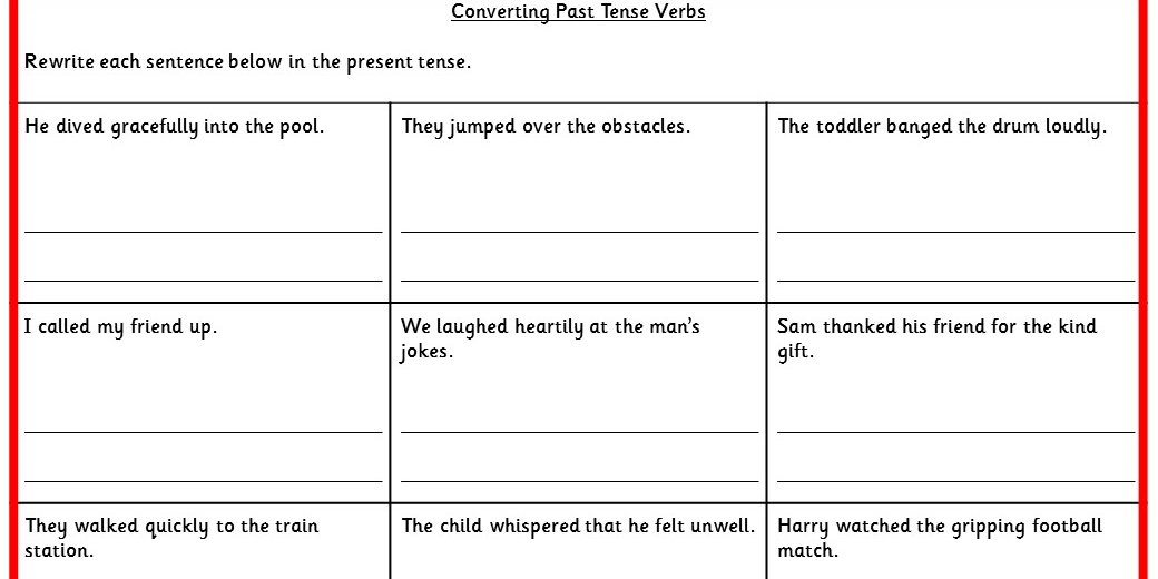 Converting Past Tense Verbs KS2 SPAG Test Practice Classroom Secrets