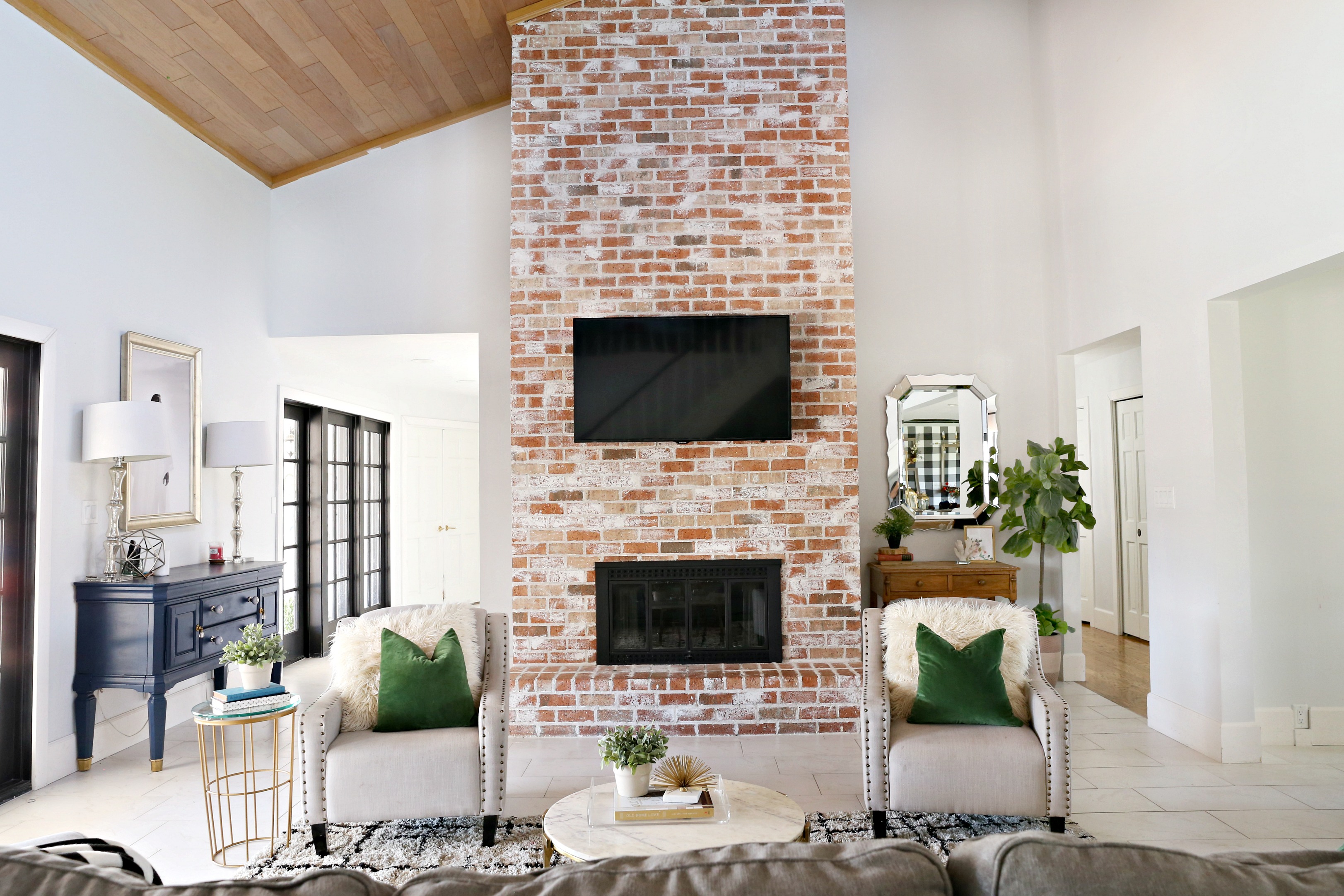 Modern Ranch Reno How to ReGrout a Brick Fireplace Classy Clutter