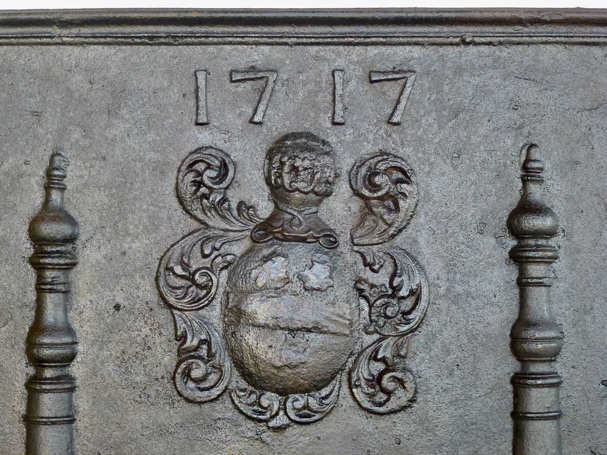 Plaque cheminée ancienne, Contrecoeur ancien Fonte Régence XVIIIe