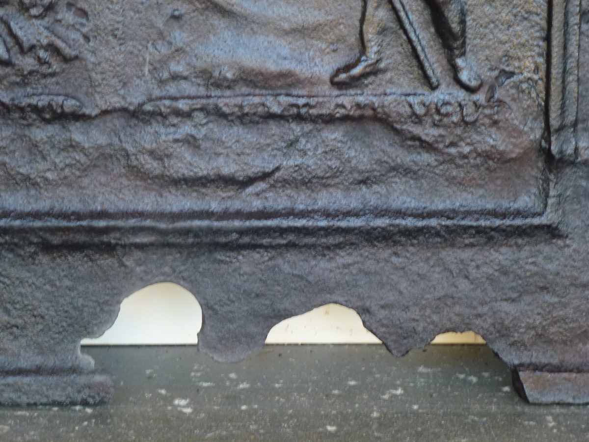 Plaque cheminée ancienne, Contrecoeur ancien Fonte Louis XV