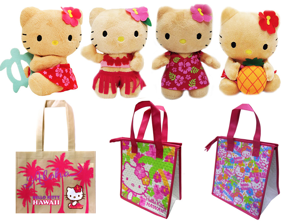 Hawaiian Hello Kitty Eco Insulated Lunch Shopping Bag Hawaii Hibiscus