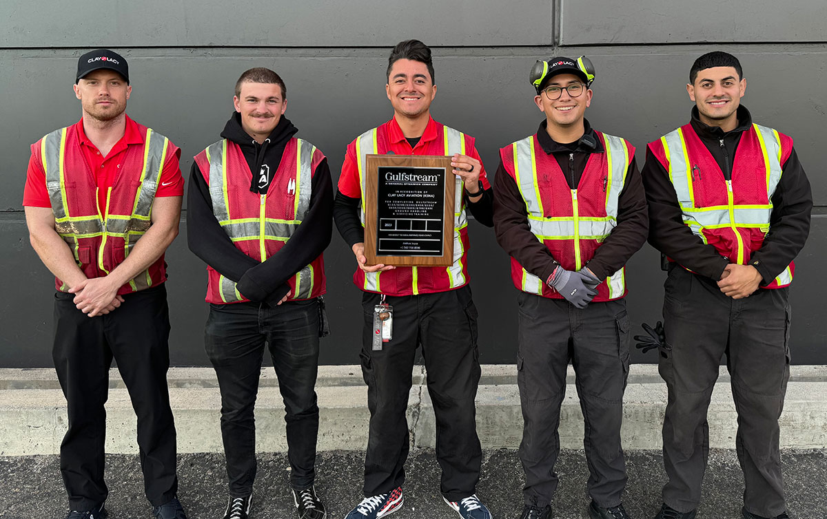 Clay Lacy Aviation Line Service Technicians Complete Gulfstream Ground