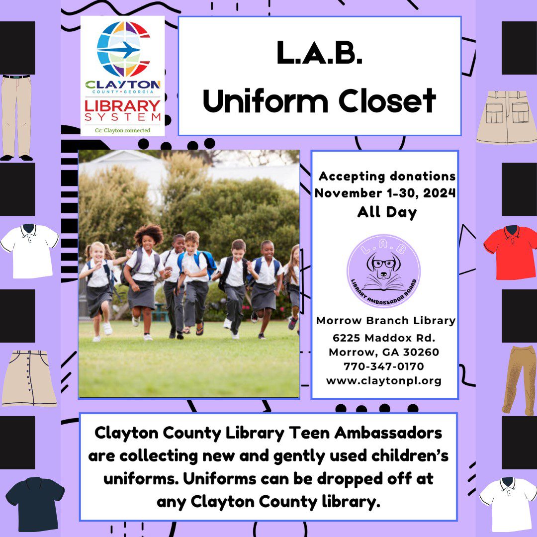 Library Ambassador Board Uniform Closet Clayton County,