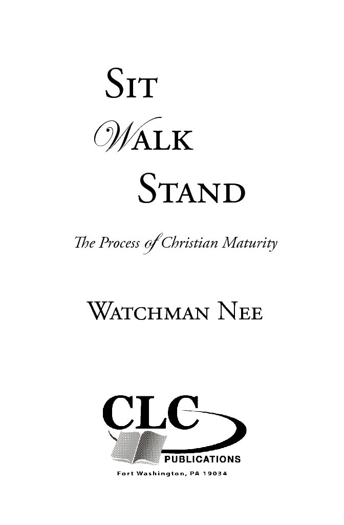 Sit, Walk, Stand by Watchman Nee 9780842358934 Brand New.