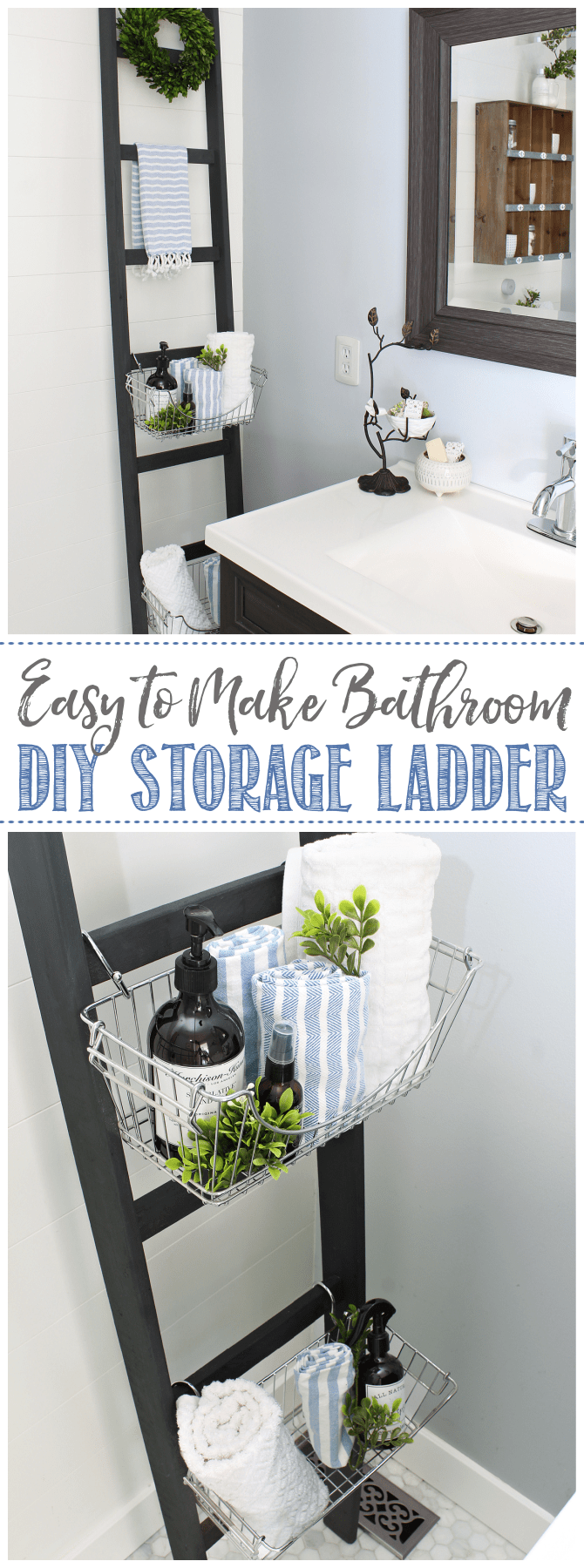 DIY Bathroom Storage Ladder Clean and Scentsible