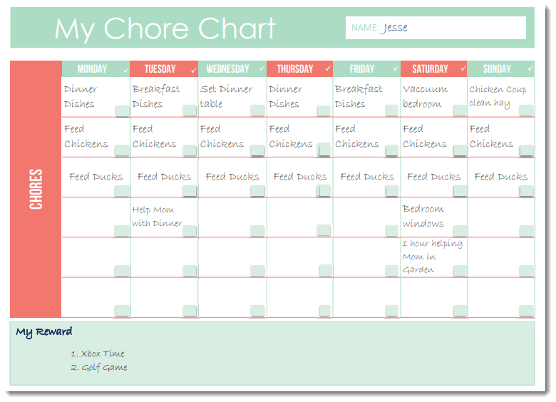 Free Printable Family Chore Chart {Two Options} Clean Eating with kids