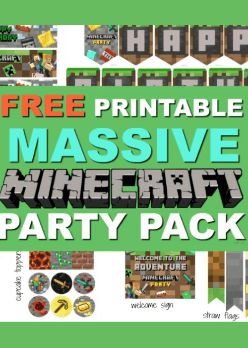 FREE! MASSIVE Minecraft Printable Party Pack Clean Eating with kids