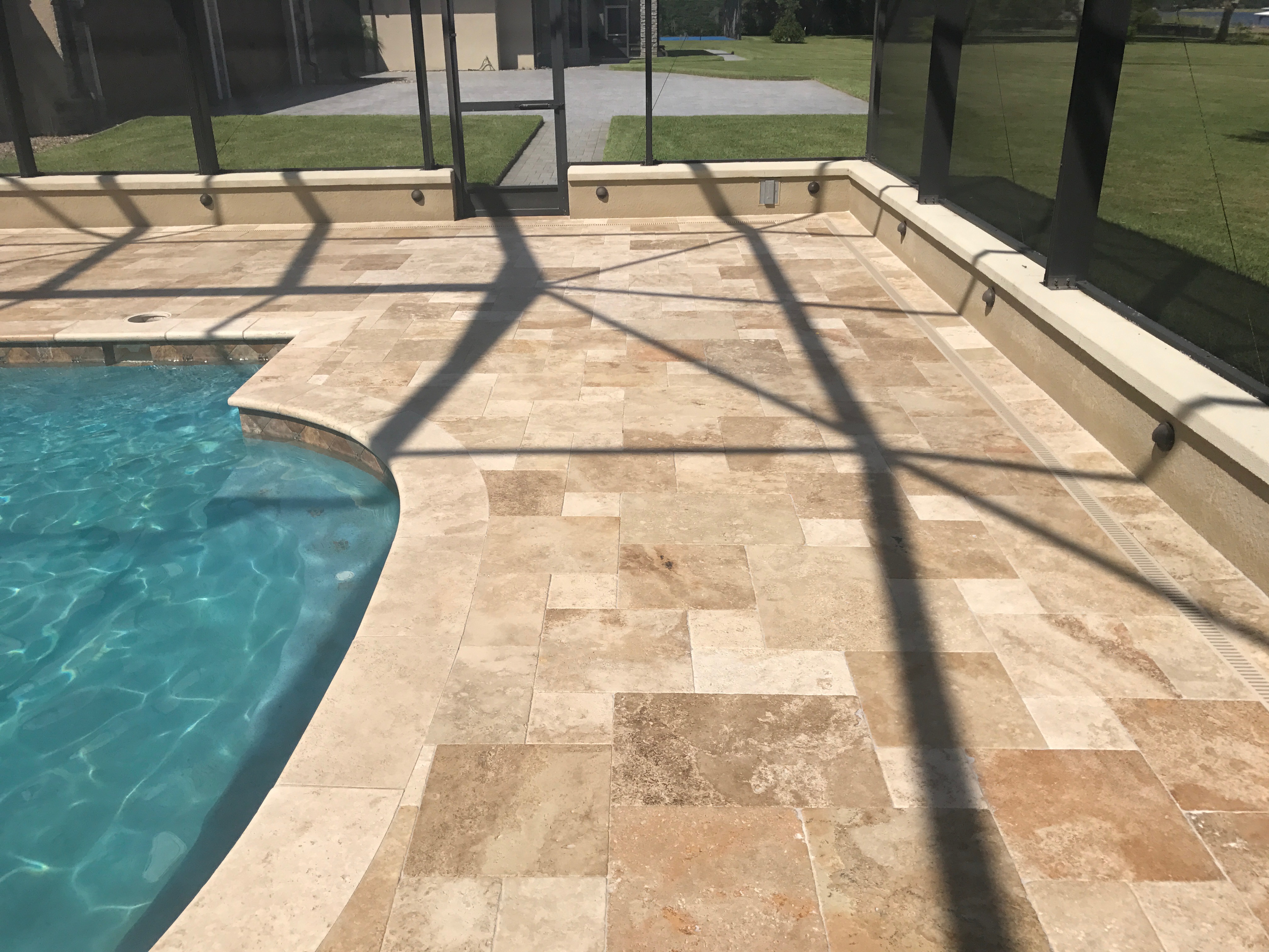 Travertine Paver Cleaning, Repair and Refinishing