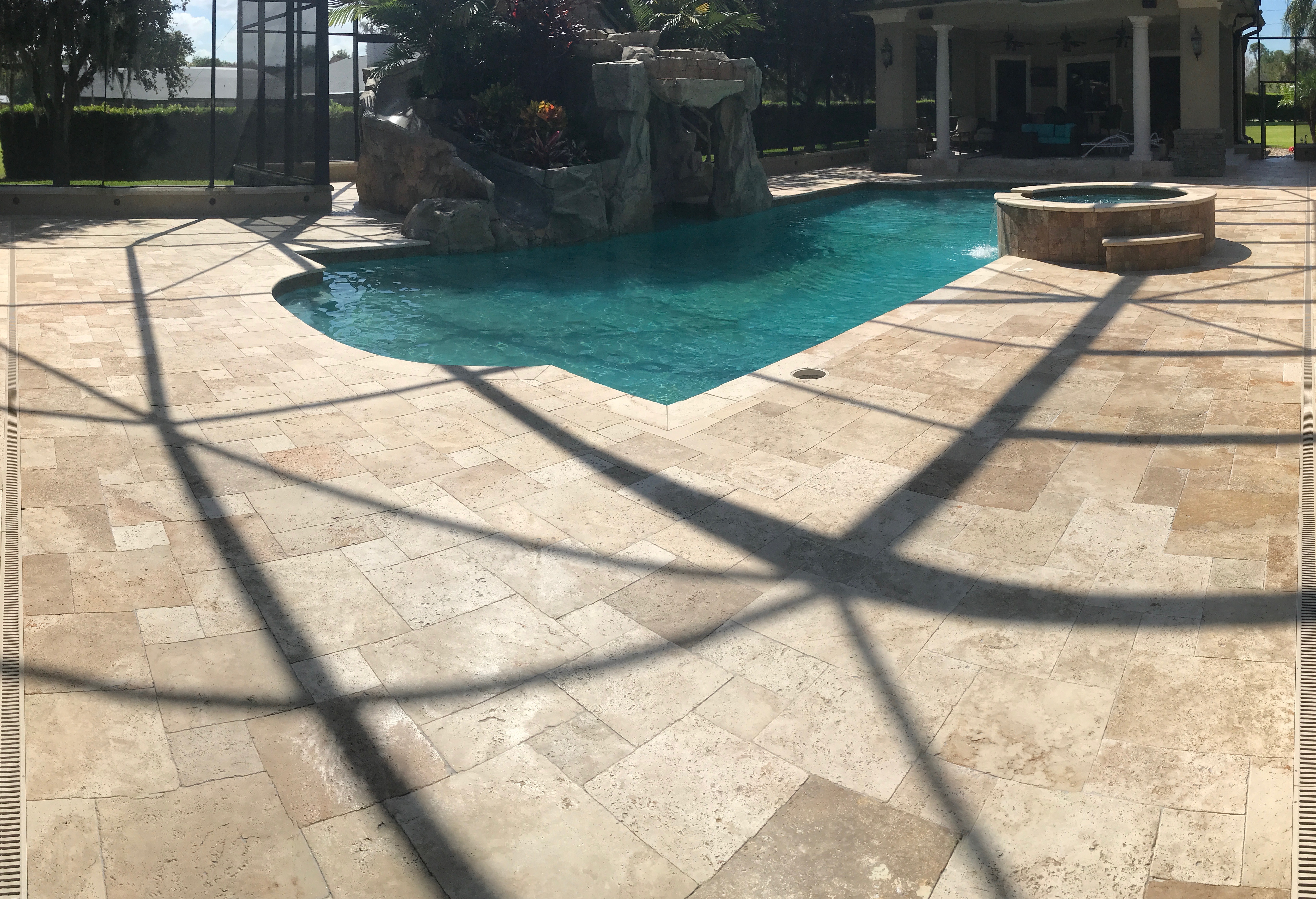 Travertine Paver Cleaning, Repair and Refinishing