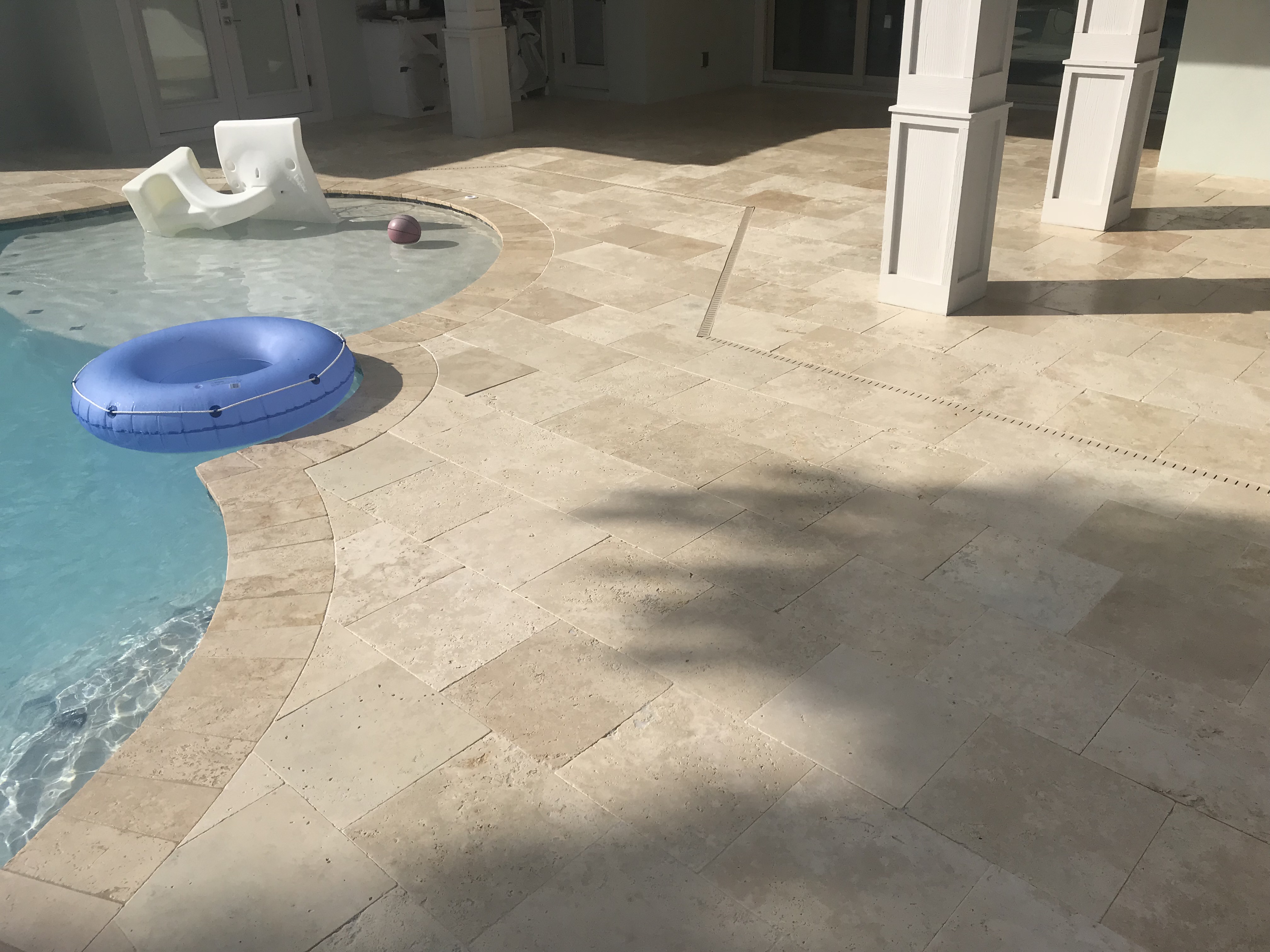 Travertine Paver Cleaning, Repair and Refinishing