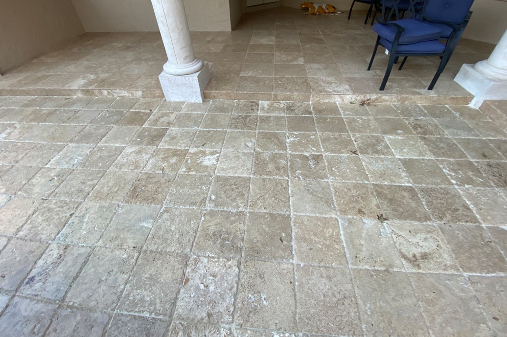 Travertine Paver Cleaning, Repair and Refinishing