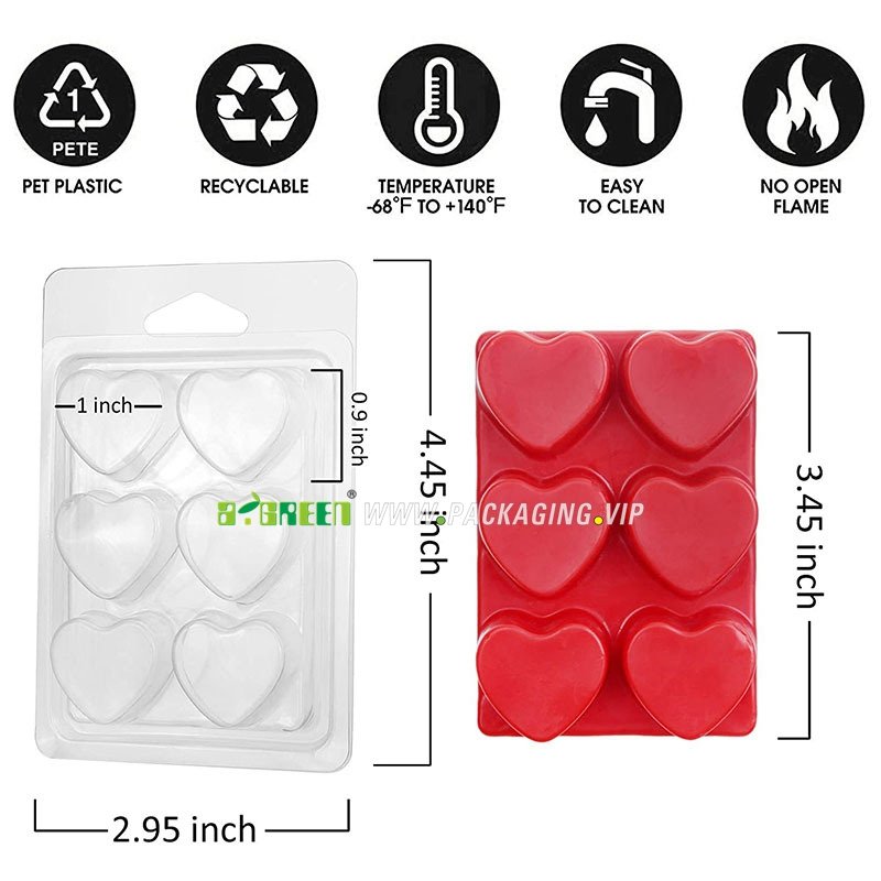 Custom Wax Melt Clamshell Packaging Containers Snap Bar Packaging