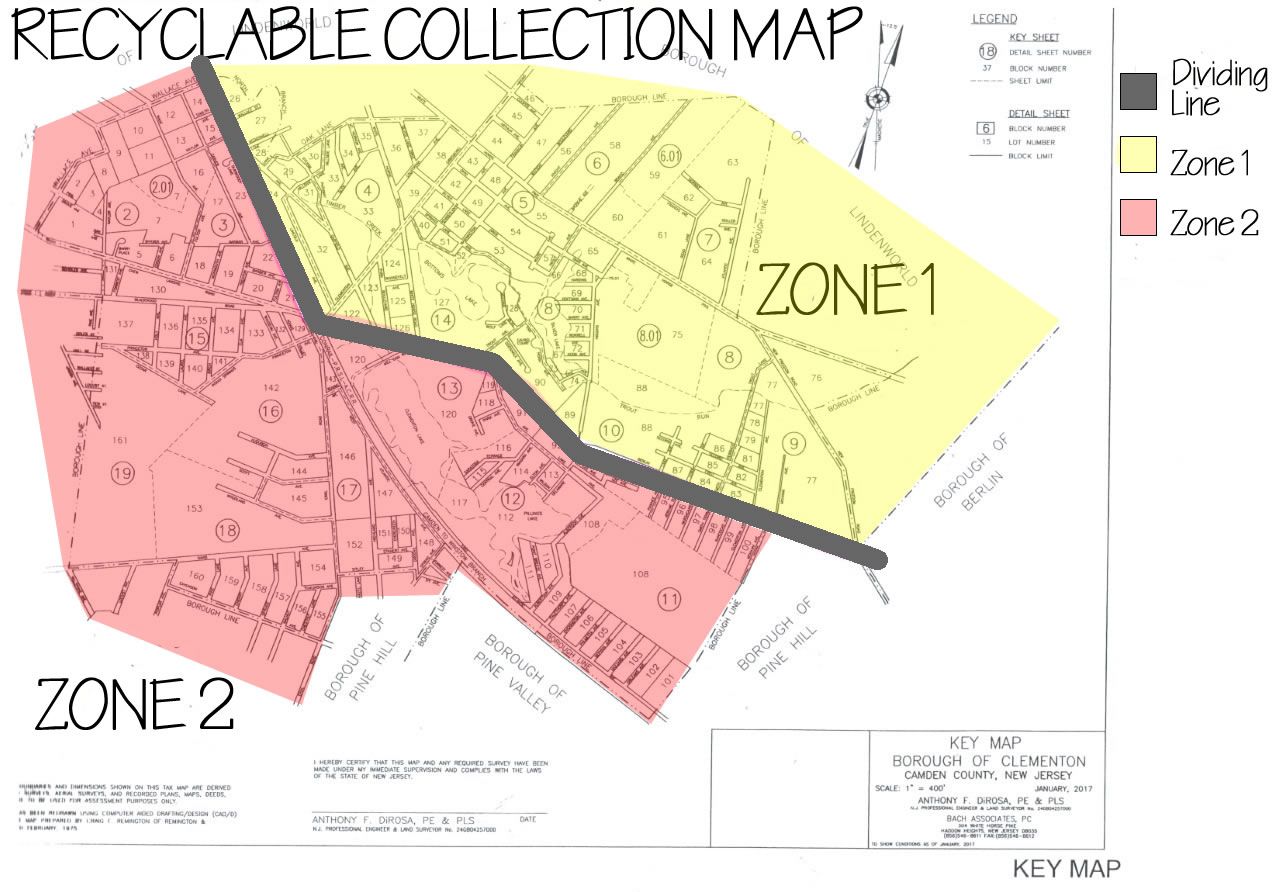 Recyclable Collection Map Borough of Clementon, NJ