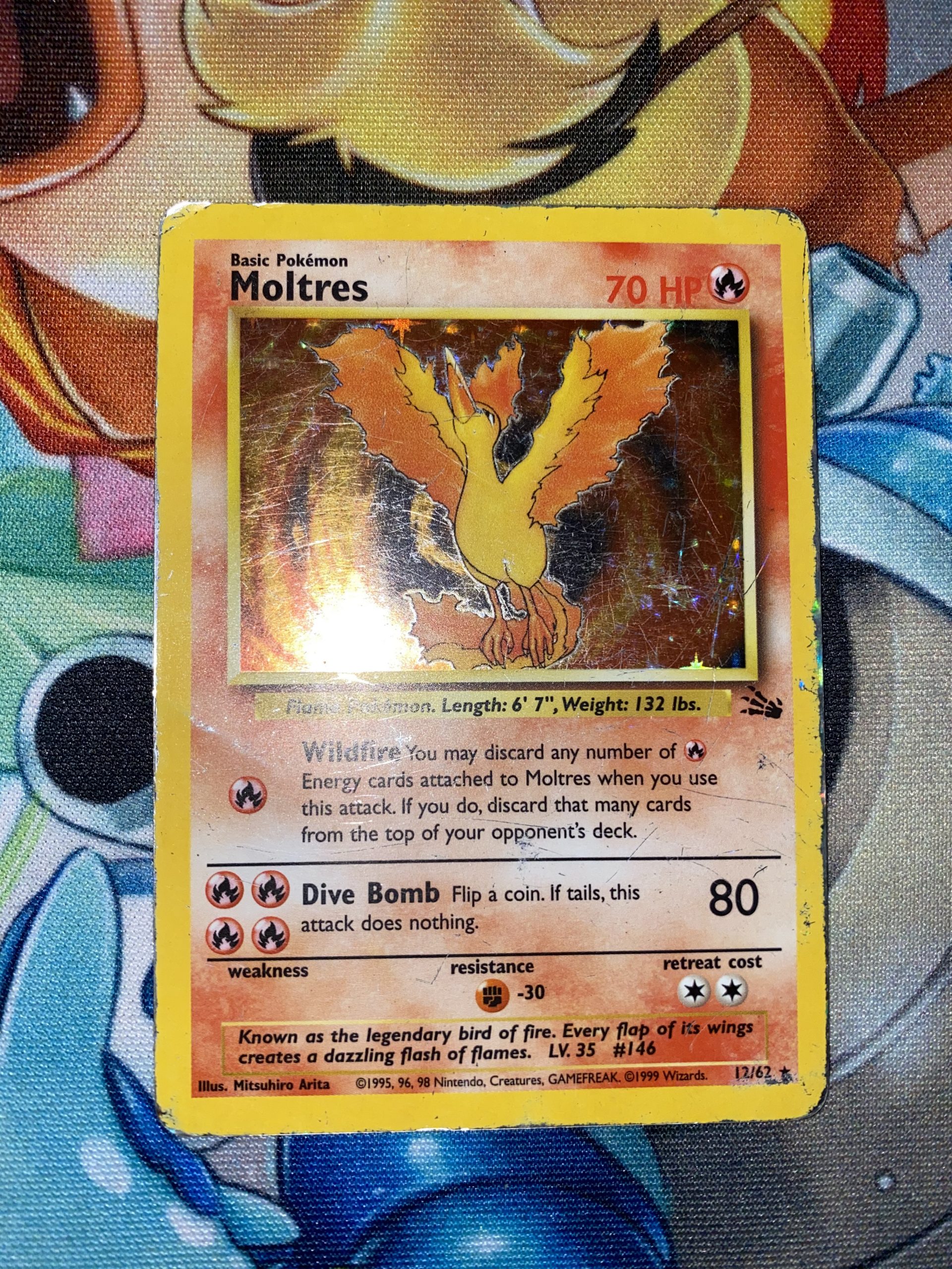 Moltres Fossil Pokemon Card Clerc's Trading Cards