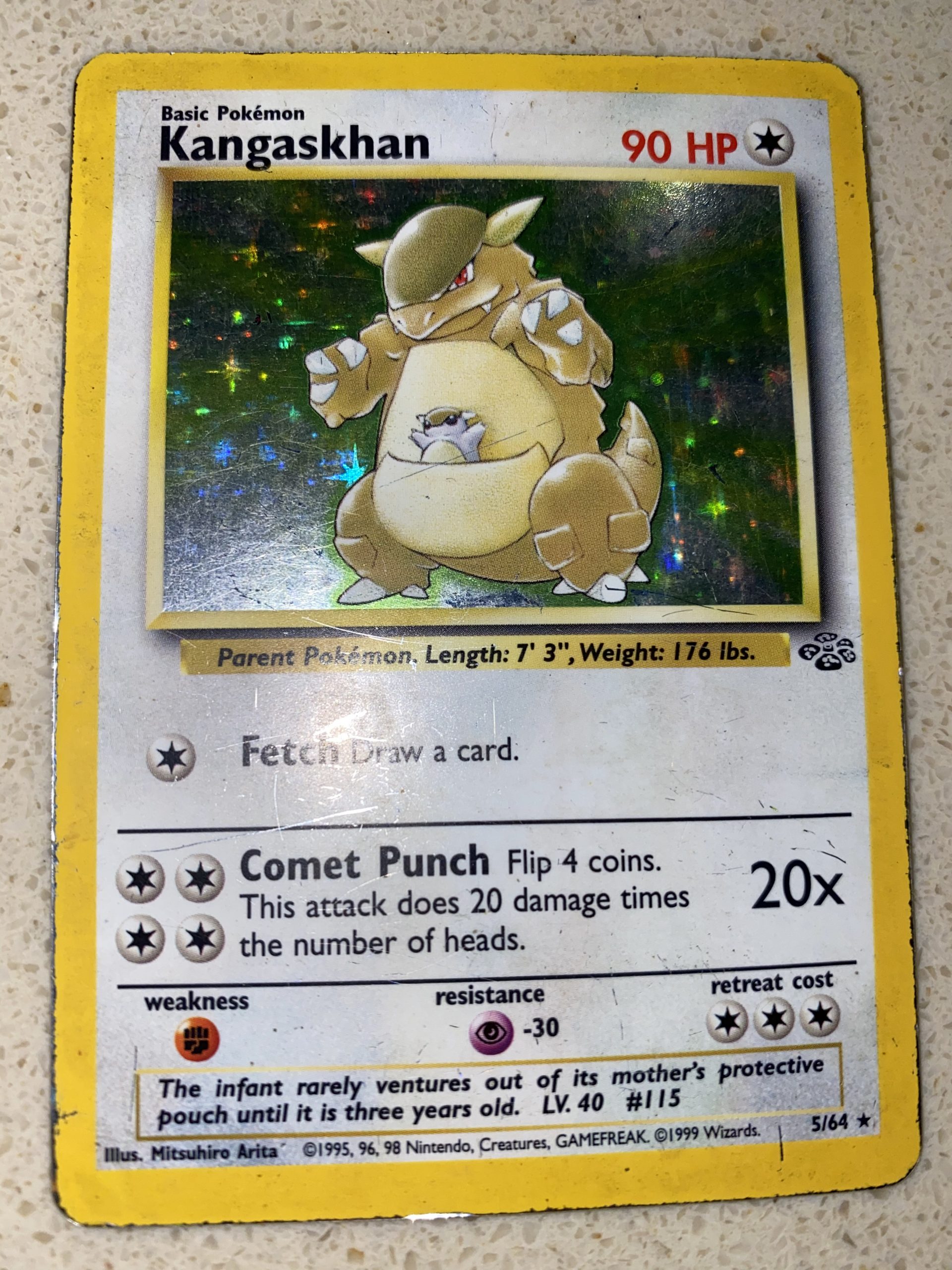 Kangaskhan Jungle Pokemon Card Holo Clerc's Trading Cards