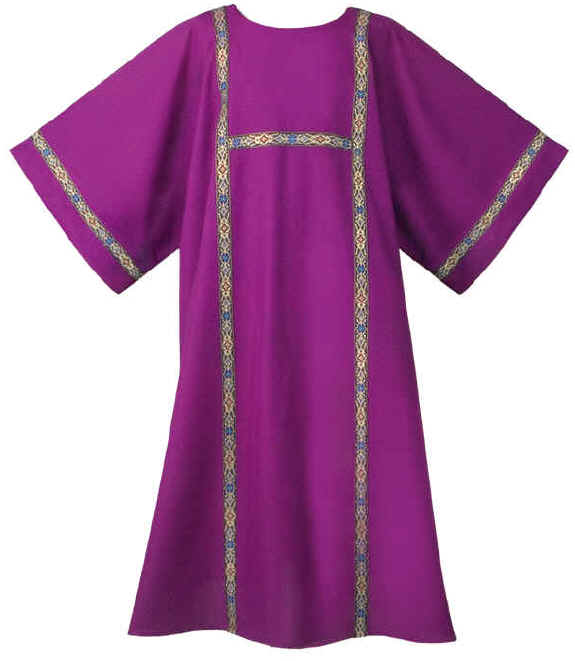 PAISLEY GALLOON ON PURPLE Dalmatic Clergy Apparel Church Robes