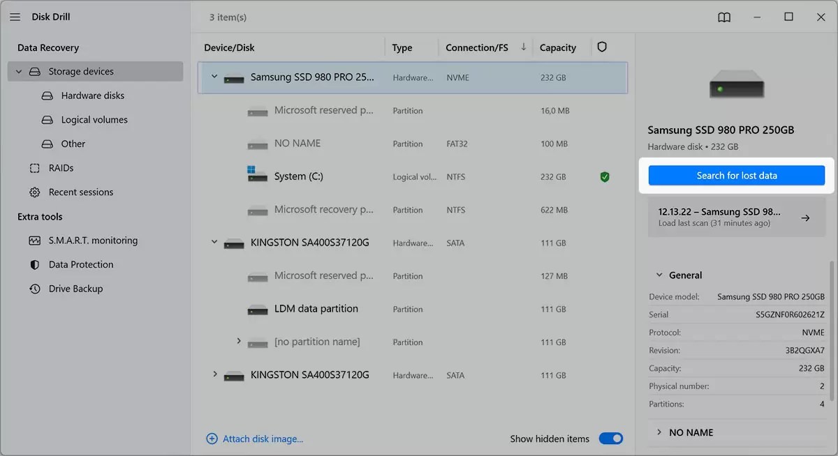 How do I find a specific lost item in Disk Drill once the scan is over?