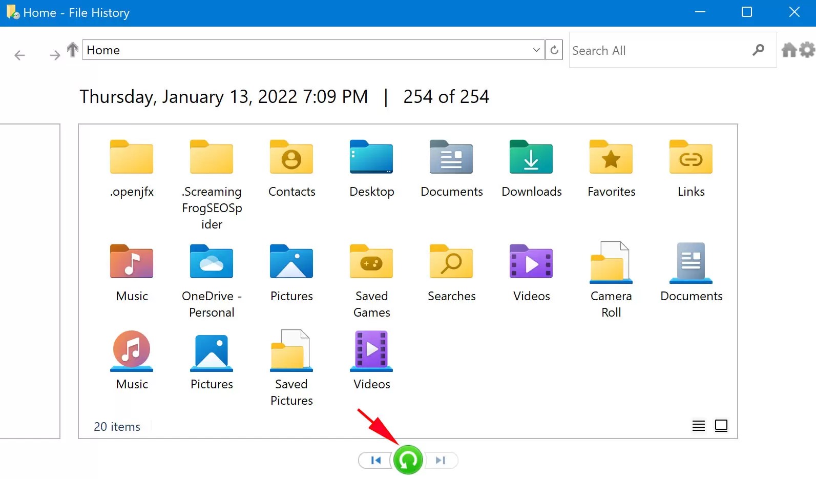 Restore Deleted Favorites