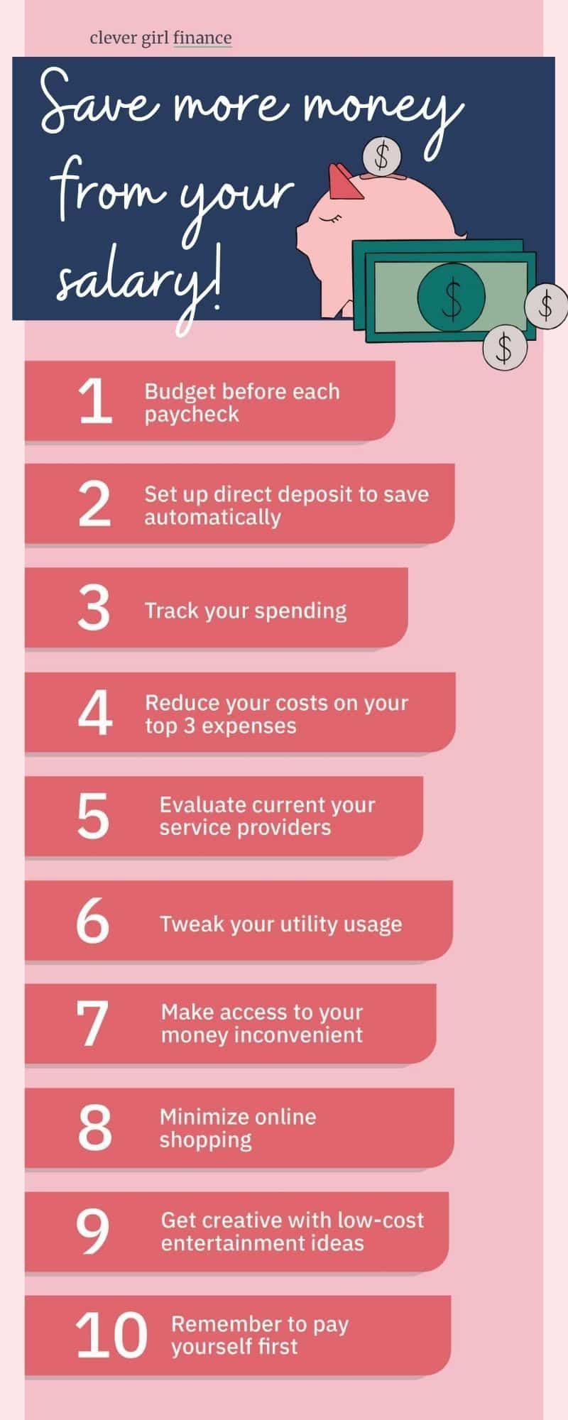 How To Save Money From Your Salary 10 Key Tips Clever Girl Finance