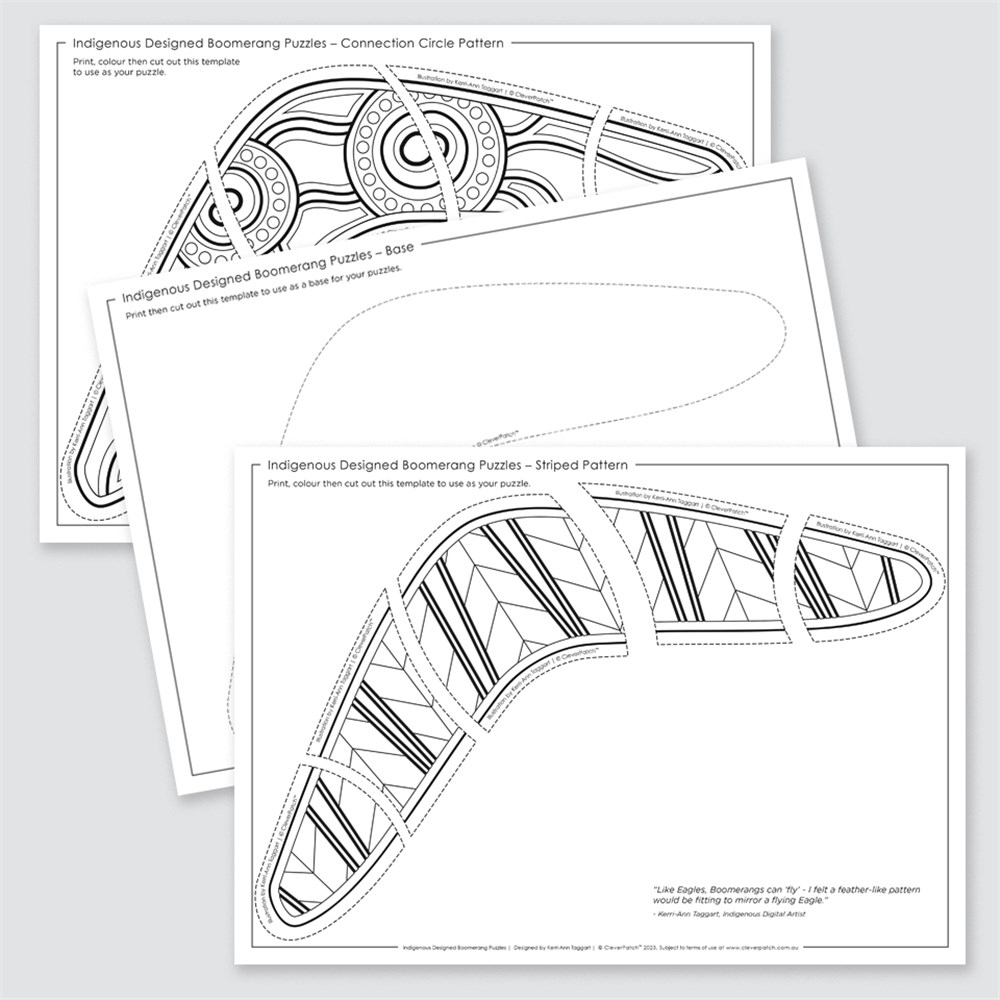 Indigenous Designed Boomerang Puzzles NAIDOC Week & Reconciliation
