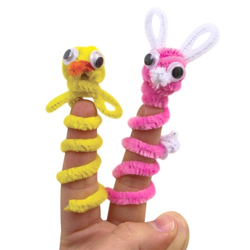 Chenille Stem Finger Puppets Easter CleverPatch Art & Craft Supplies
